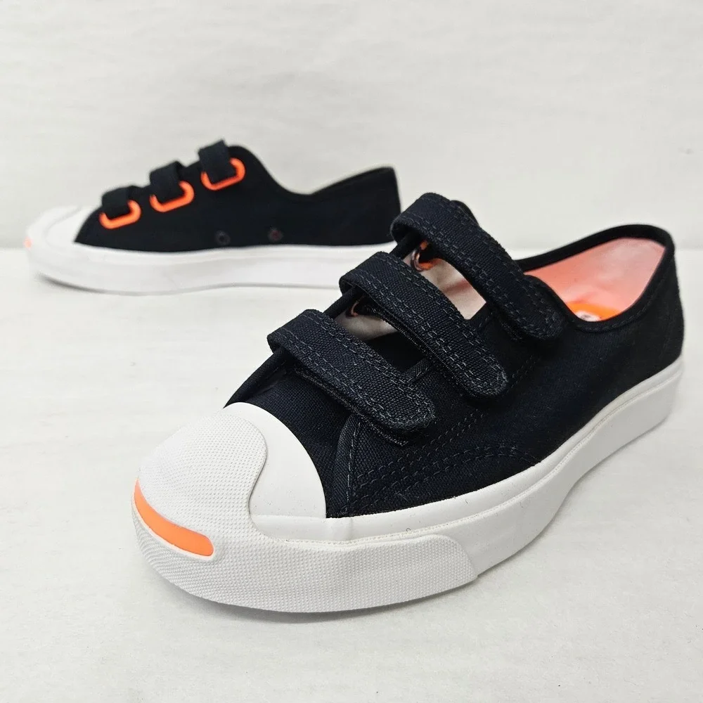 Converse Jack Purcell 3V OX Sneakers 168136C Black Total Orange Women's‎ Size 9